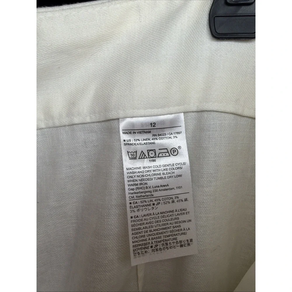 Banana Republic Women's Wide Leg Linen/Cotton Pants -Size 12 - Cream White